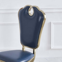 Chic blue dining chair set with gold frame, perfect for stylish modern dining rooms