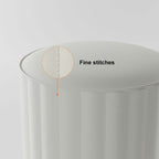 Trendy Round White PU Leather Upholstered Vanity Stool