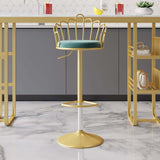 Blue Velvet Counter Height Swivel Bar Stools Set of 2 with Back ＆ for Kitchen Island