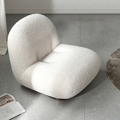 OffWhite Boucle Sherpa Floor Sofa Lounge Chair Soft Cushion Single Sleeper perfect for Relaxing