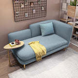 55" LShape Gray Cotton & Linen Loveseat for 2 Seaters Small Chaise Lounge