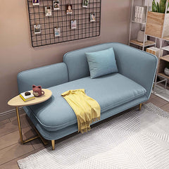 Contemporary 55 inch L-shape gray cotton and linen loveseat for 2 seaters small chaise lounge design