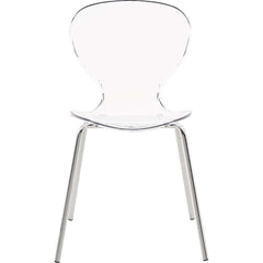 Eudora Stacking Side Chair in Clear, modern furniture for dining area or patio seating