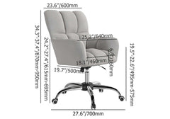 Stylish and comfortable swivel task chair with height adjustment in cotton and linen upholstery for modern offices