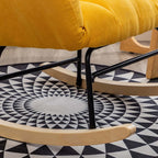 Modern cotton and linen rocking chair in vibrant yellow for a chic home decor