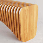 Modern seating with natural wood and linear surface