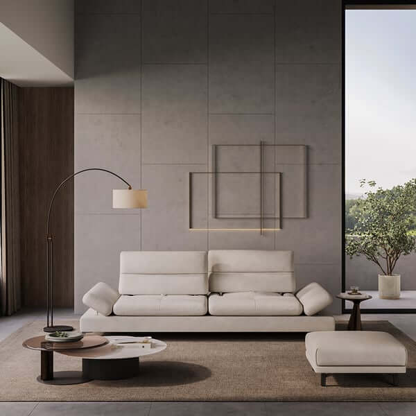 112.2 inch modern velvet extra deep seat 4 seater sofa with adjustable armrest and backrest for cozy living