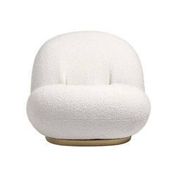 OffWhite Boucle Sherpa Floor Sofa Lounge Chair Soft Cushion Single Sleeper ideal for Small Spaces