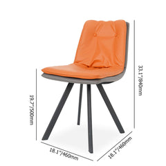 Orange upholstered side chair with sleek and contemporary design