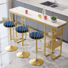 Blue Velvet Swivel Bar Stools Set of 2 for Kitchen Island - Counter Height with Backrest, Elegant Upholstered Chairs