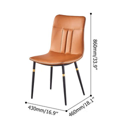 Sleek high back dining chairs in a set of 2 with luxurious leather upholstery