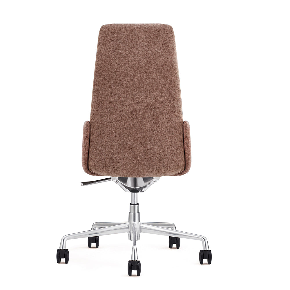 Minimalist Light Coffee Executive Office Chair with Swivel & Adjustable Height