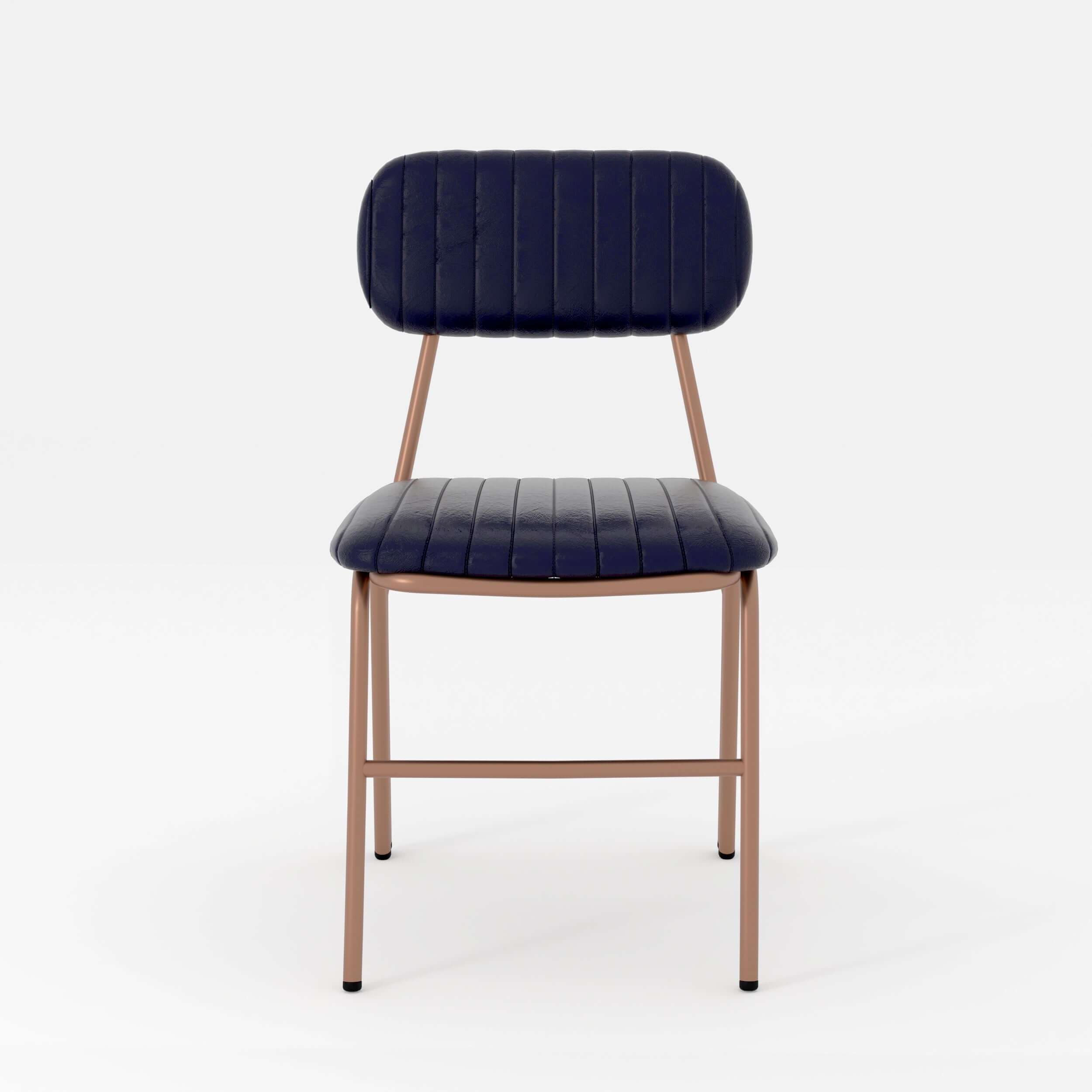 Contemporary brown dining chairs set of 2 with stylish faux leather upholstery and sturdy metal frame