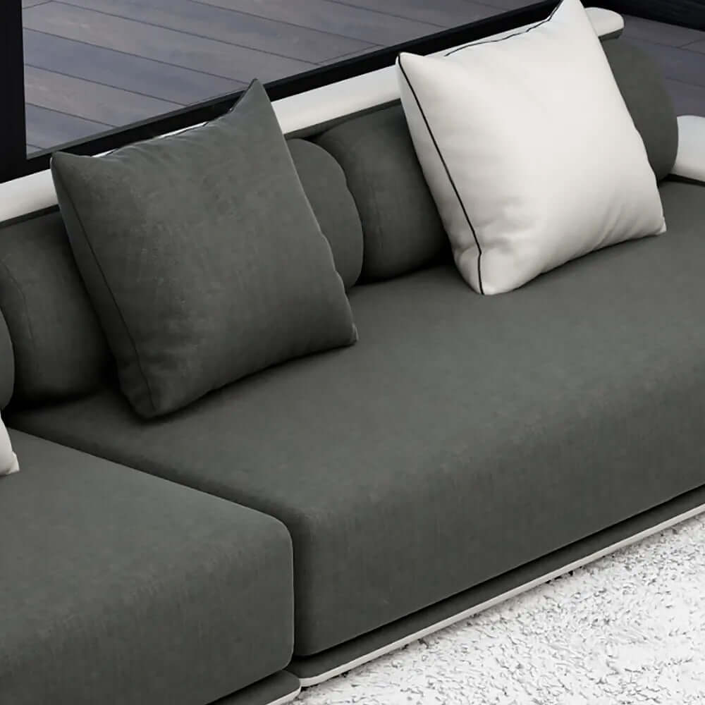 112" Cotton & Linen Upholstered Sofa Modern Corner Sectional Sofa LShaped サブ画像