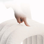 Two Modern White Boucle Sherpa Dining Room Chairs