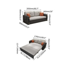 Elegant modern gray sofa bed with leathaire upholstery