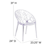 Keeney King Louis Back Stacking Side Chair in Clear