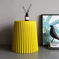 Modern yellow round end table for sofa with PP plastic material