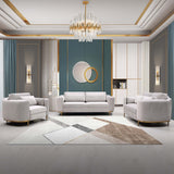 Modern Living Room Sets Green Velvet Upholstered Chair & Loveseat & Sofa 3 Pieces