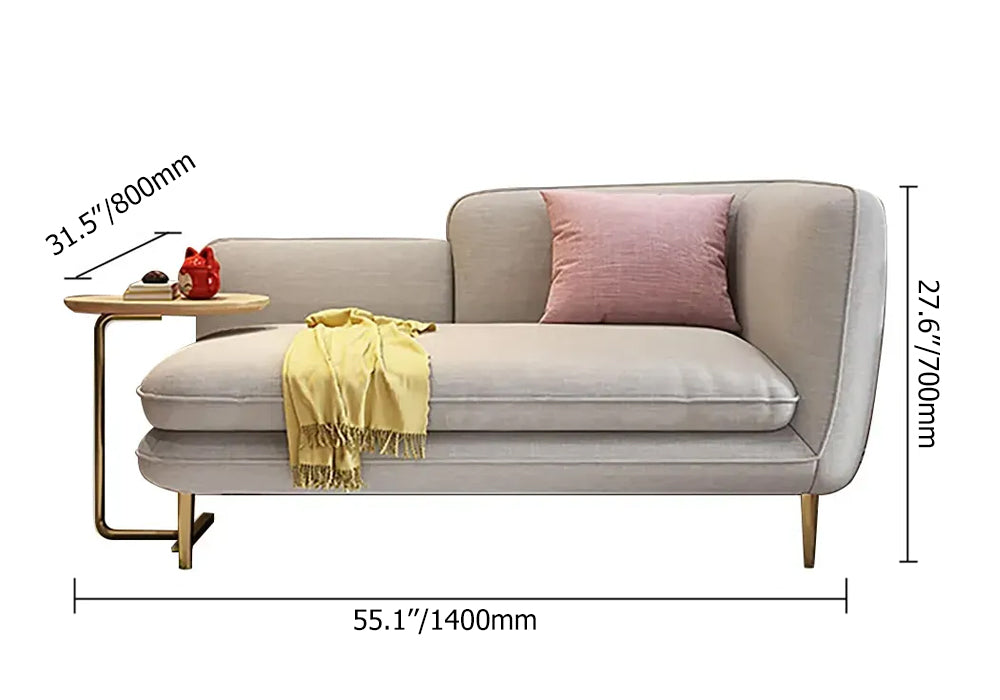 Sillón/sofá pequeño de dos plazas en lino liso lavado color caramelo -   México