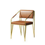 Contemporary Upholstered Vanity Chair with Gold Metal Legs for Luxurious Look