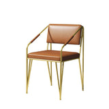 Modern PU Leather Upholstered Leisure Gold Metal Legs Guest Chair Vanity Chair