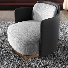 Sleek black and gray accent chair with comfortable linen upholstery