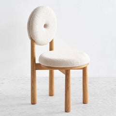 Elegant modern white boucle sherpa accent chair