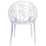 Keeney King Louis Back Stacking Side Chair in Clear