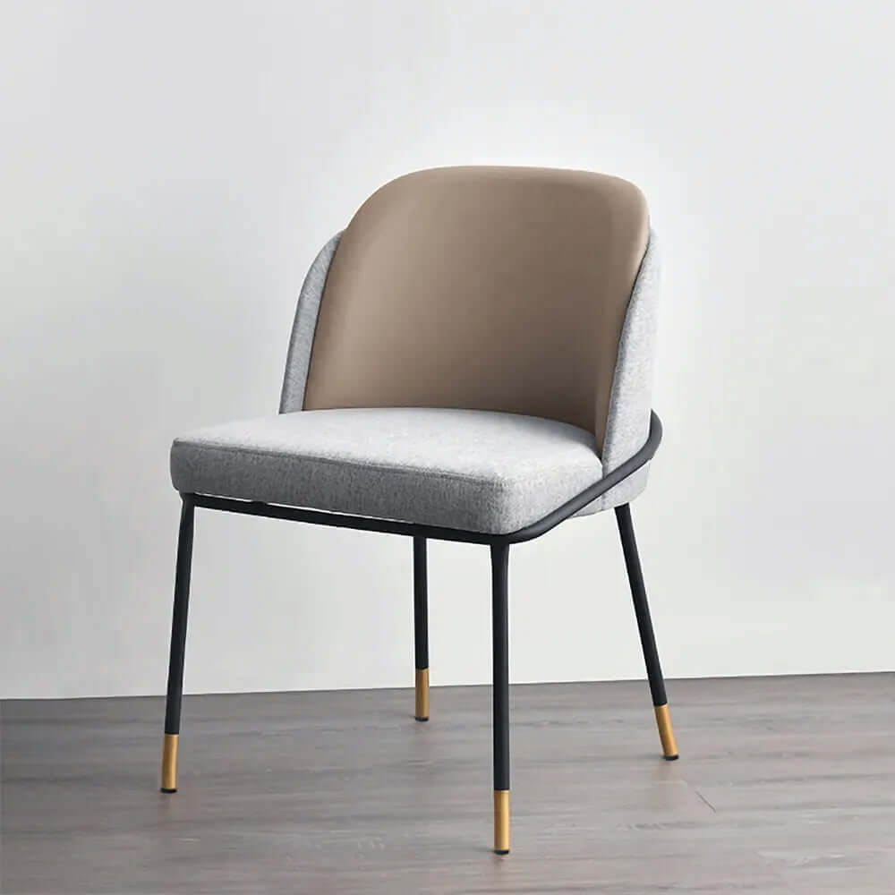 Linen upholstered armchair set in modern gray for dining