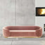 Pink velvet 3 seater sofa with included pillows