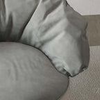 Gray & Beige Velvet & PU leather Accent Chair for Modern Living Spaces