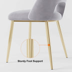 Fashionable black upholstered chairs for dining set of 2 with hollow back and gold accents