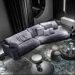 Stylish modern dark gray sectional sofa for living room decor