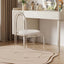 Modern white vanity stool with back for comfortable bedroom seating