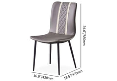 Stylish gray dining chair with high back and armless design, set of 2