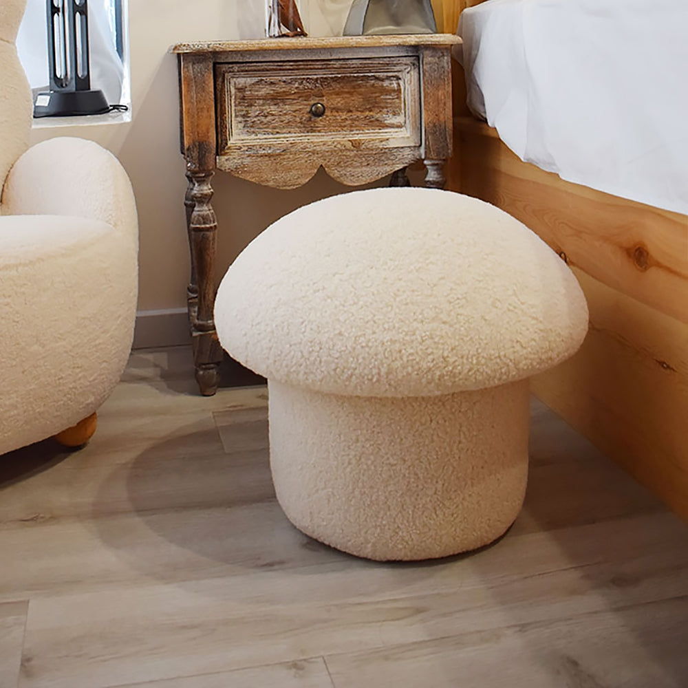 Mushroom Ottoman Stool Upholstered Cute Stool