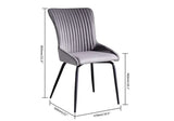 Modern Upholstered Dining Chair Dining Room Chair Set of 2 in Gray/Orange
