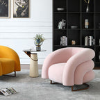 Yellow velvet accent chair with metal base for modern home decor