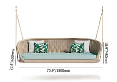 Stylish Wide Outdoor Rattan Swing Sofa Hanging Chair with Cushion