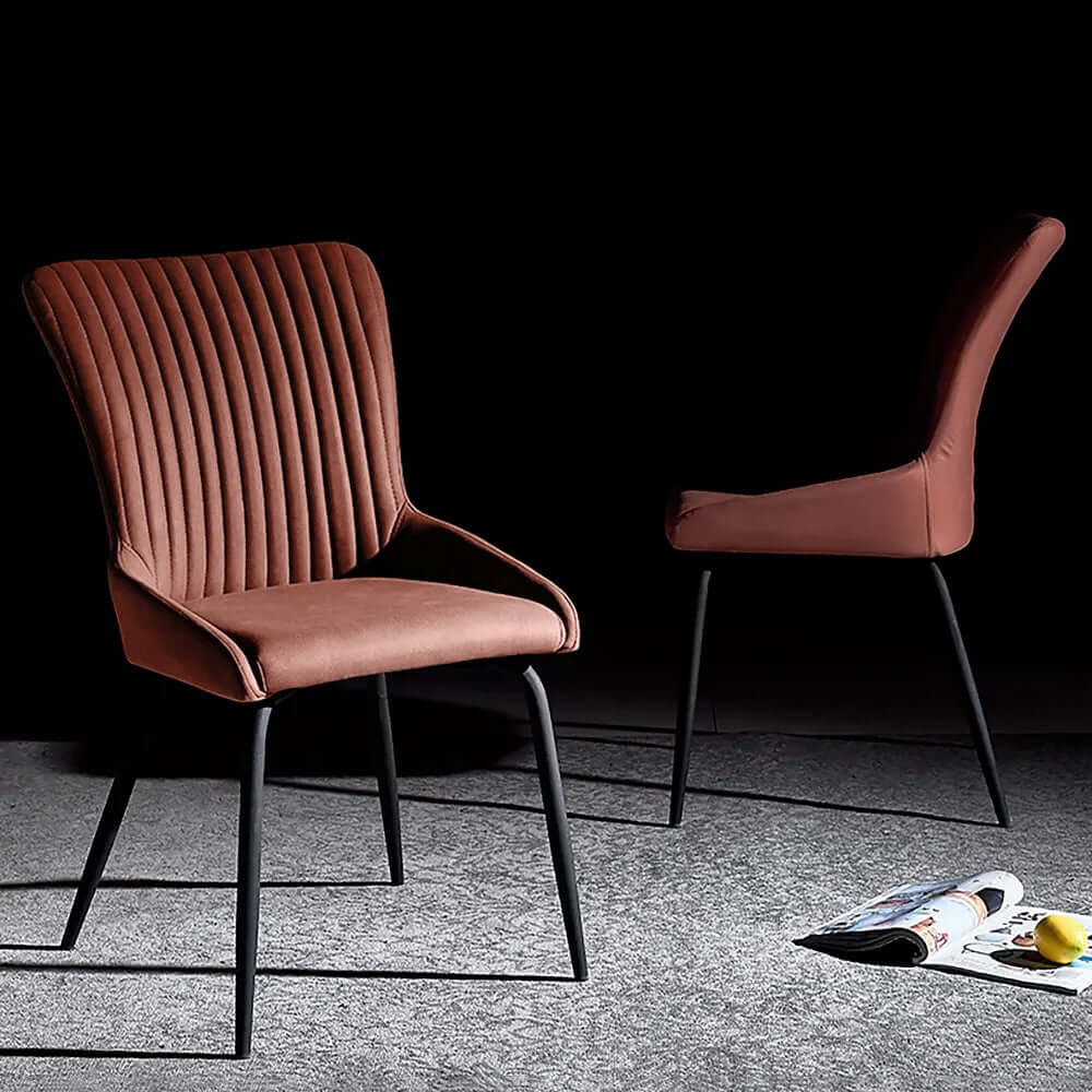 Modern Upholstered Dining Chair Set with Slightly Curved Back