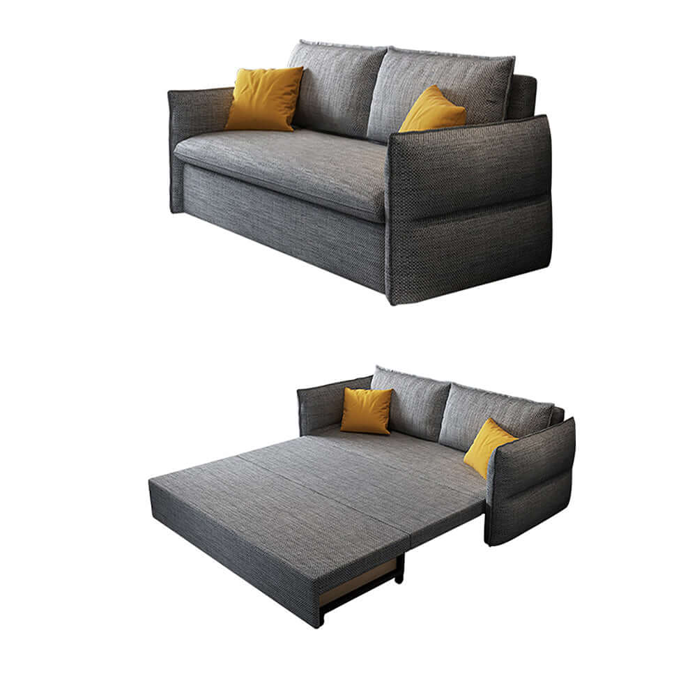 78.7 inch Modern Cotton&Linen Upholstered Convertible Sofa Full Sleeper Sofa with Storage