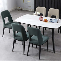 2-piece set of carbon steel dining chairs in black, modern and stylish