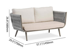 High-Quality Beige & Gray Sofa Set for Outdoor Entertaining