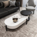 Lift Top Storage Lacquer Coffee Table And Side Table Set in White & Black
