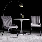 Modern Upholstered Dining Chair Dining Room Chair Set of 2 in Gray/Orange