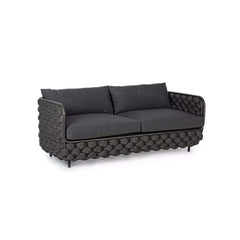 Rope outdoor loveseat with cushions for patio comfort