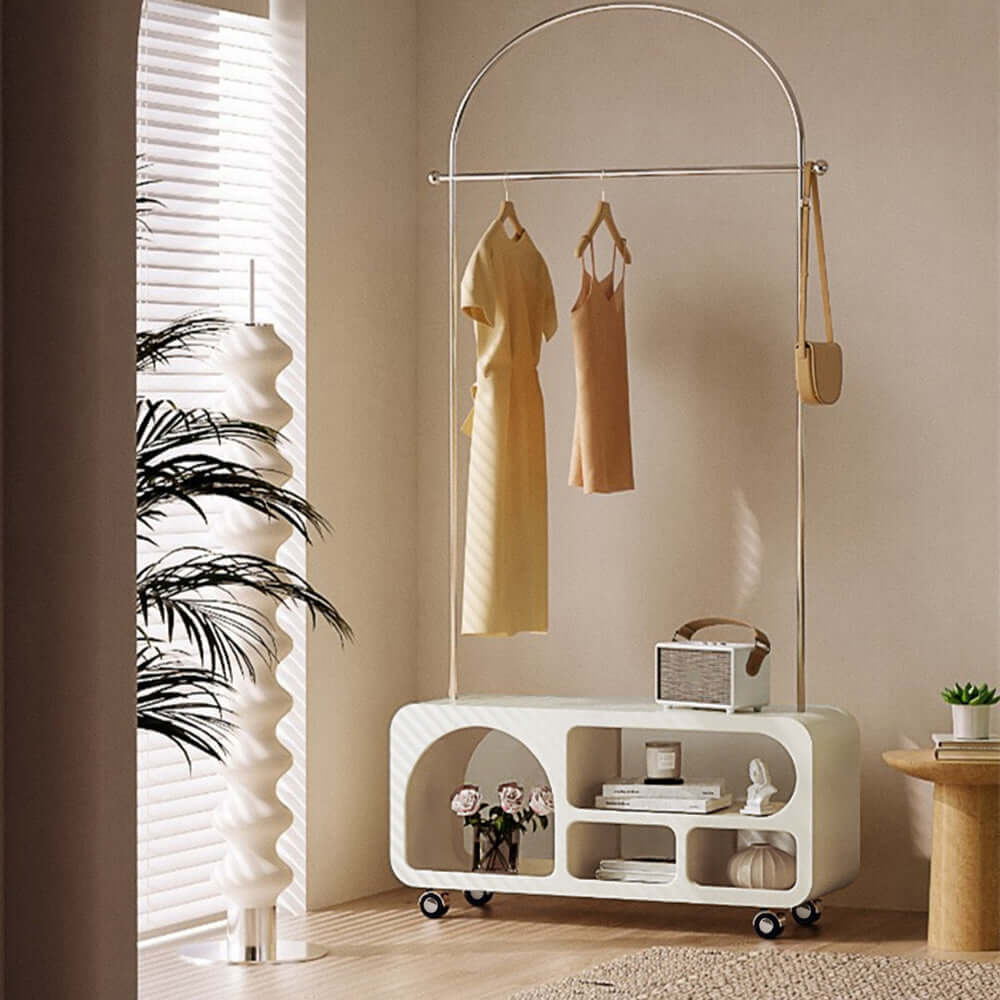 Chic Art Deco Entryway Hall Tree with Storage Bench - White & Silver furniture for your home