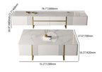 Stylish white rectangular TV stand and coffee table set, modern home decor