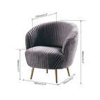 Elegant velvet armchair in blue with gold metal legs, comfortable seating for home or office